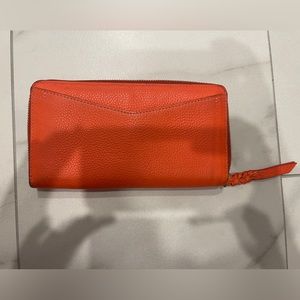 Orange Fossil Wallet with zipper